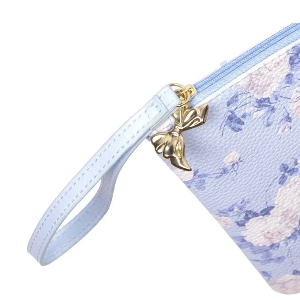 Love Shack Fancy Accessory Pouch Floral Pencil Case Wristlet Everblooming Blue